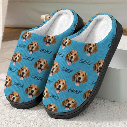 Pet Lovers - Custom face Photo Dog Cat - Personalized Fluffy Slippers (TM) Fluffy Slippers The Next Custom Gift