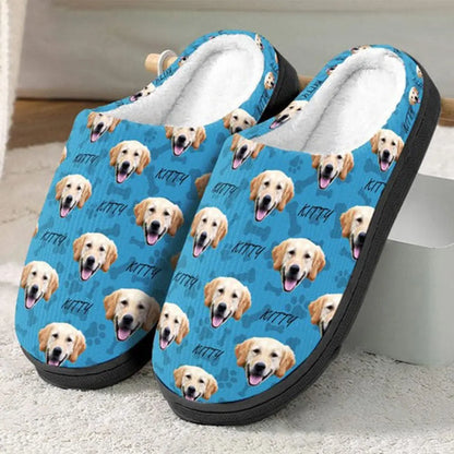 Pet Lovers - Custom face Photo Dog Cat - Personalized Fluffy Slippers (TM) Fluffy Slippers The Next Custom Gift