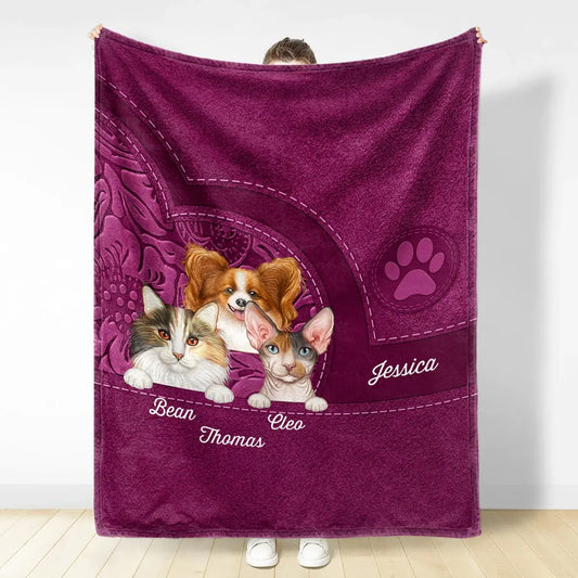 Pet Lovers - Cute Dogs And Cats Aesthetic Pattern  - Personalized Blanket (AQ) Blanket The Next Custom Gift