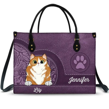 Pet Lovers - Cute Dogs And Cats Aesthetic Pattern - Personalized Leather Bag (VT) Leather Handbag The Next Custom Gift