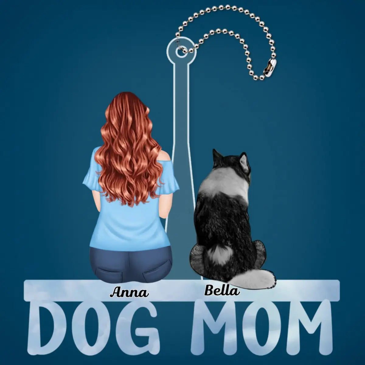 Pet Lovers - Dog Cat Mom Dad - Personalized Acrylic Car Hanger Keychain The Next Custom Gift