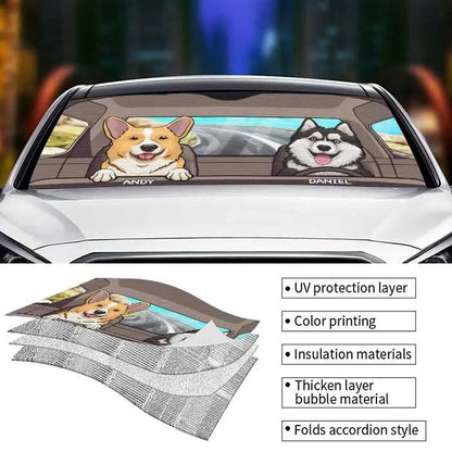 Pet Lovers - Dogs And Cats - Personalized Auto Sunshade Sunshade The Next Custom Gift