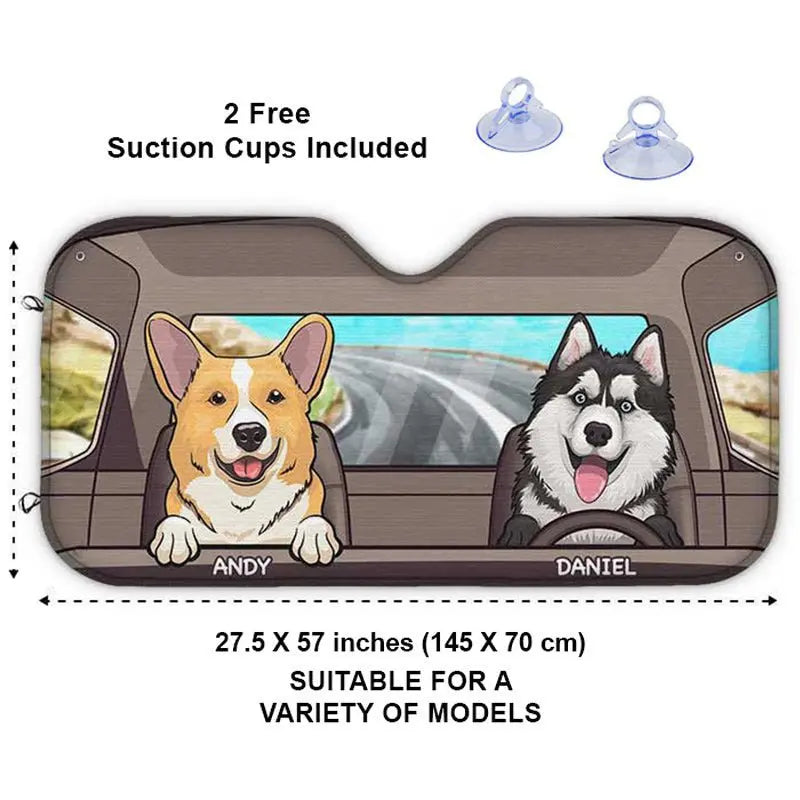 Pet Lovers - Dogs And Cats - Personalized Auto Sunshade Sunshade The Next Custom Gift