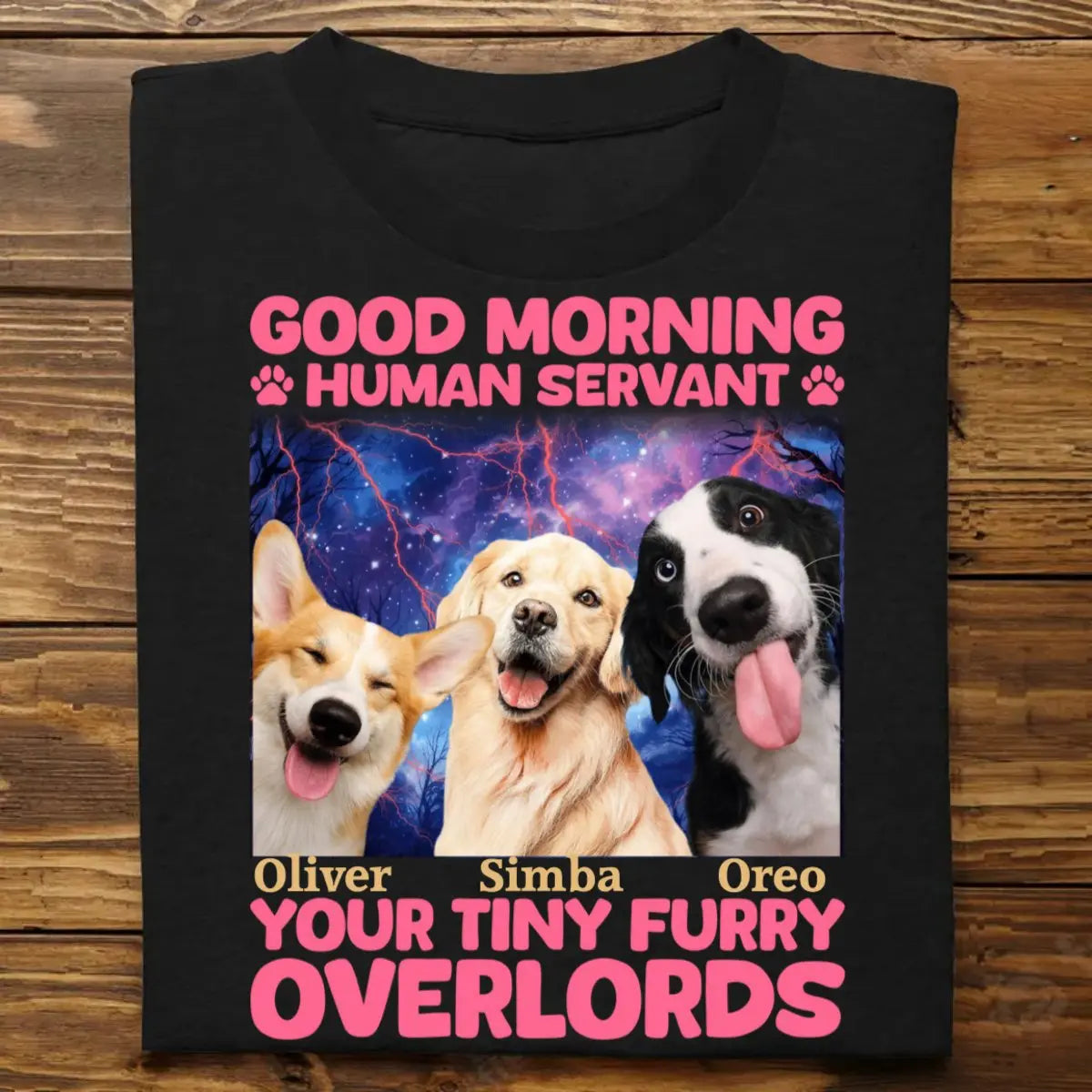 Pet Lovers - Good Morning Human Servant - Personalized T-shirt T-shirt The Next Custom Gift