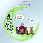 Pet Lovers - I Love You To The Moon And Back - Personalized Acrylic Car Hanger Keychain The Next Custom Gift