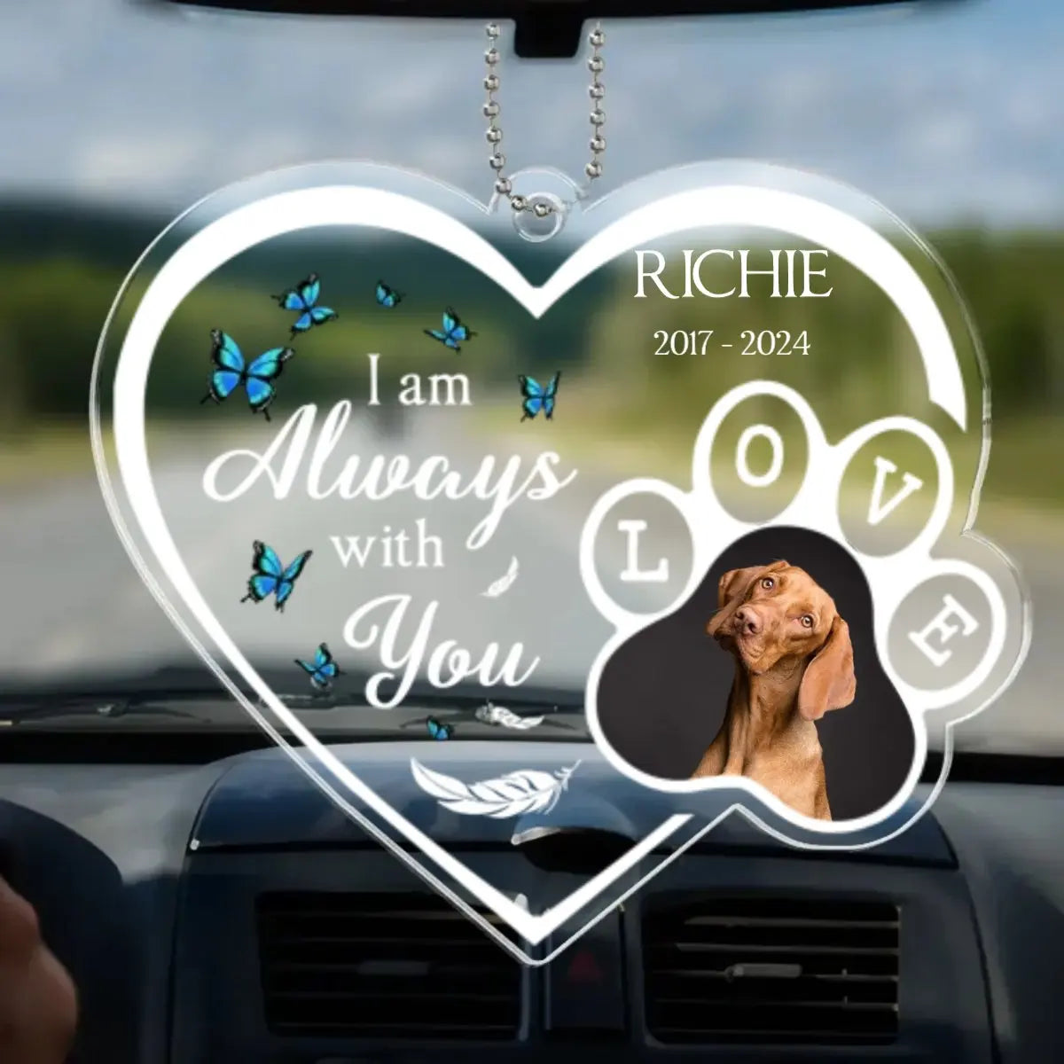 Pet Lovers - I'm Alway With You - Personalized Car Ornament(BU) Car Ornament The Next Custom Gift