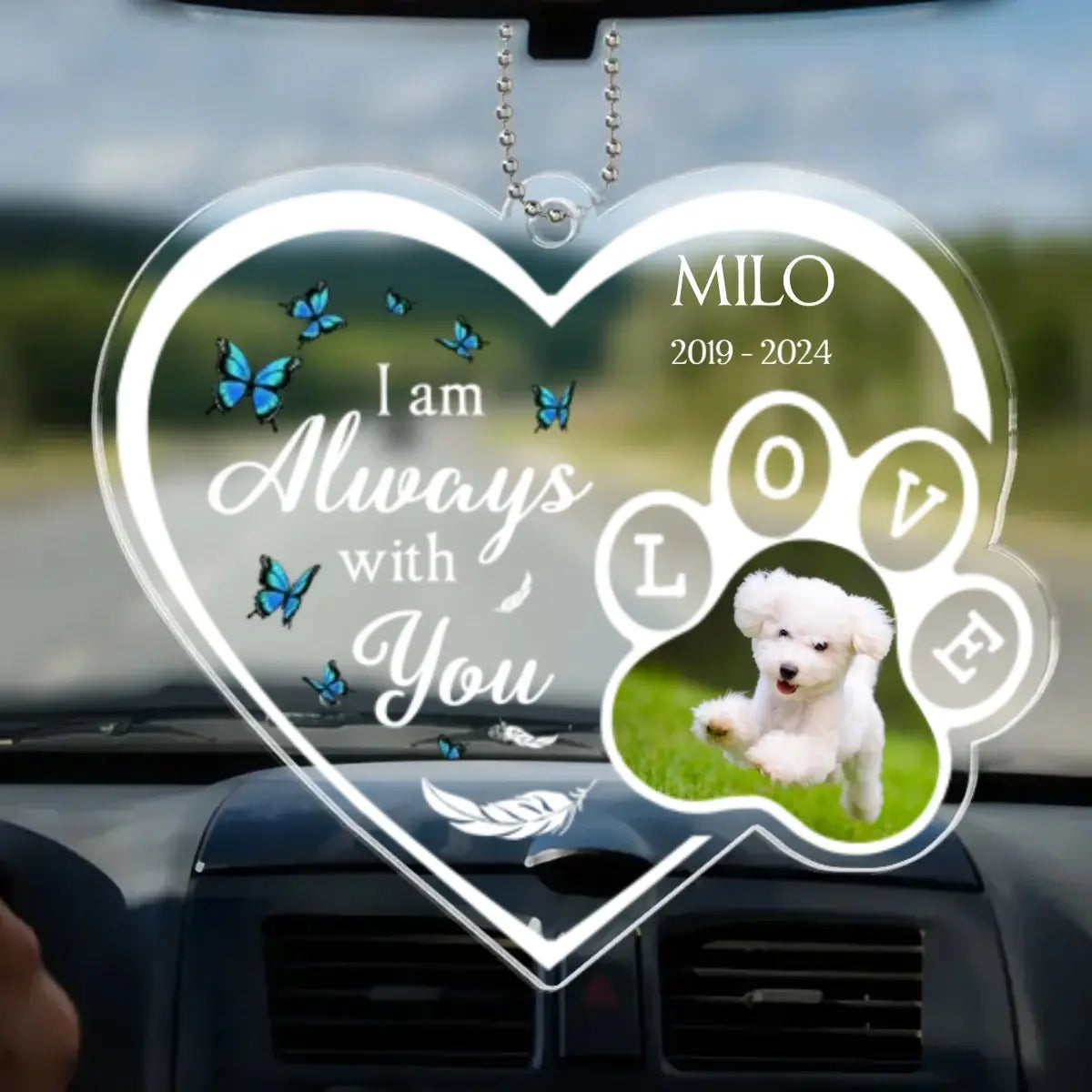 Pet Lovers - I'm Alway With You - Personalized Car Ornament(BU) Car Ornament The Next Custom Gift