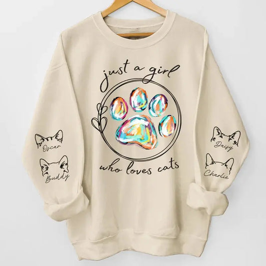 Pet Lovers - Just A Girl Who Loves Dogs - Personalized Sweatshirt (HJ) Shirts & Tops The Next Custom Gift