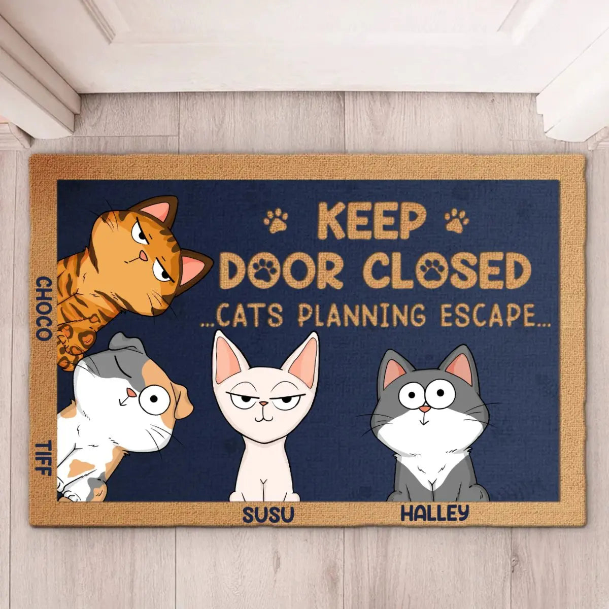 Pet Lovers - Keep Door Closed Don't Let The Pets Out No Matter What He Tells You - Personalized Custom Home Decor Decorative Mat Doormat The Next Custom Gift