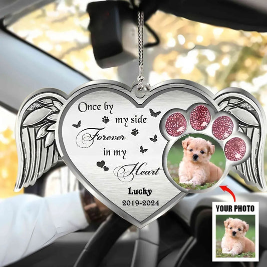 Pet Lovers Memorial - Once By My Side Forevers In My Heart - Personalized Acrylic Ornament - The Next Custom Gift  ornament