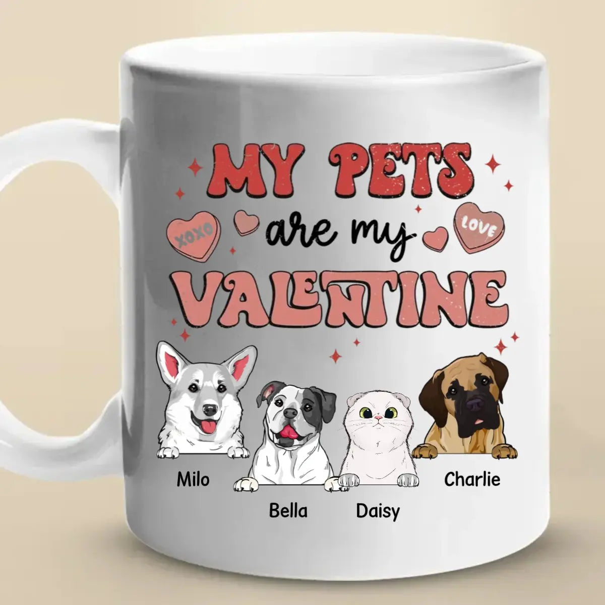 Pet Lovers - My Pets Are My Valentine - Personalized Mug - The Next Custom Gift  Mug