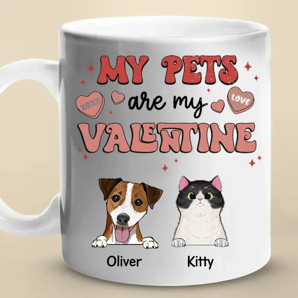 Pet Lovers - My Pets Are My Valentine - Personalized Mug - The Next Custom Gift  Mug