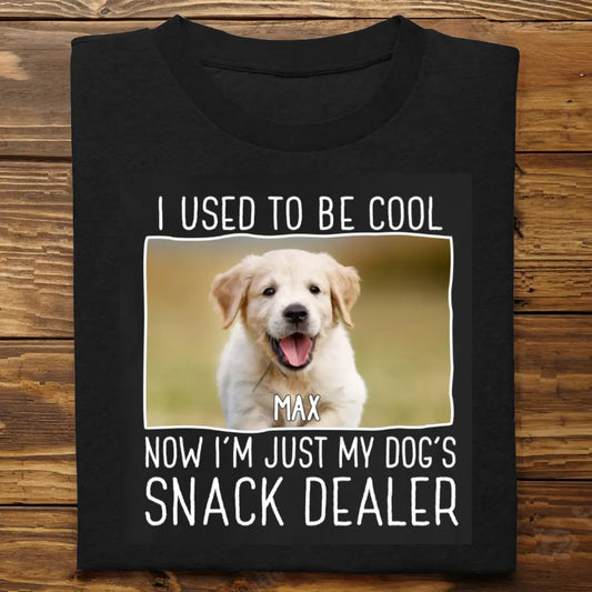 Pet Lovers - Now I'm Just My Dogs' Snack Dealer - Personalized T-Shirt(NV) T-shirt The Next Custom Gift
