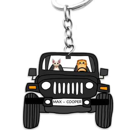Pet Lovers - Off Road Dog Cats Keychain Double Sided Design - Personalized Acrylic Keychain (VT)