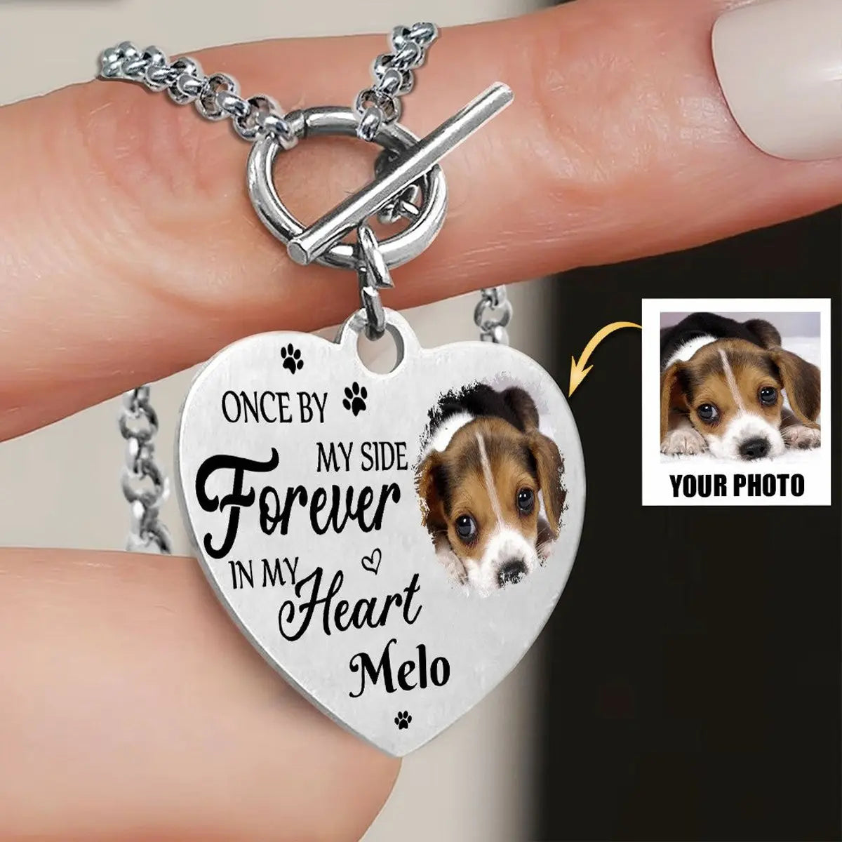 Pet Lovers - Once By My Side Forever In My Heart - Personalized Heart Bracelet (HJ) Bracelets The Next Custom Gift