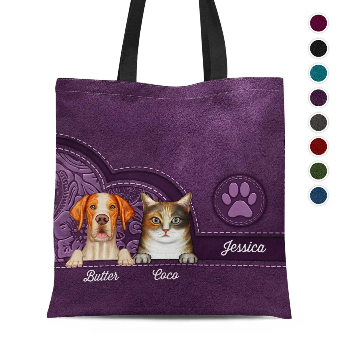 Pet Lovers - Personalized Zippered Canvas Bag (LH) Canvas Bag The Next Custom Gift