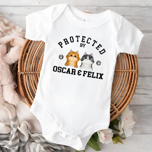 Pet Lovers - Protected By Pets - Personalized Baby Onesie Baby Onesie The Next Custom Gift