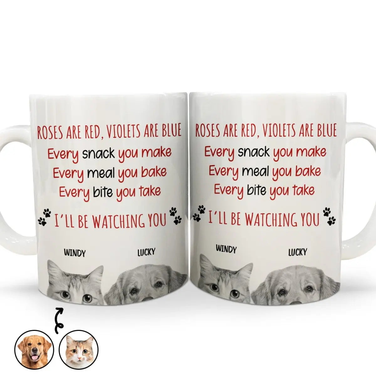 Pet Lovers - Roses Are Red Violets Are Blue - Personalized Mug (TL) Mug The Next Custom Gift