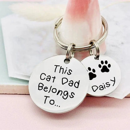 Pet Lovers - This Cat Mom Dog Mom Belongs To - Personalized Keychain Keychain The Next Custom Gift