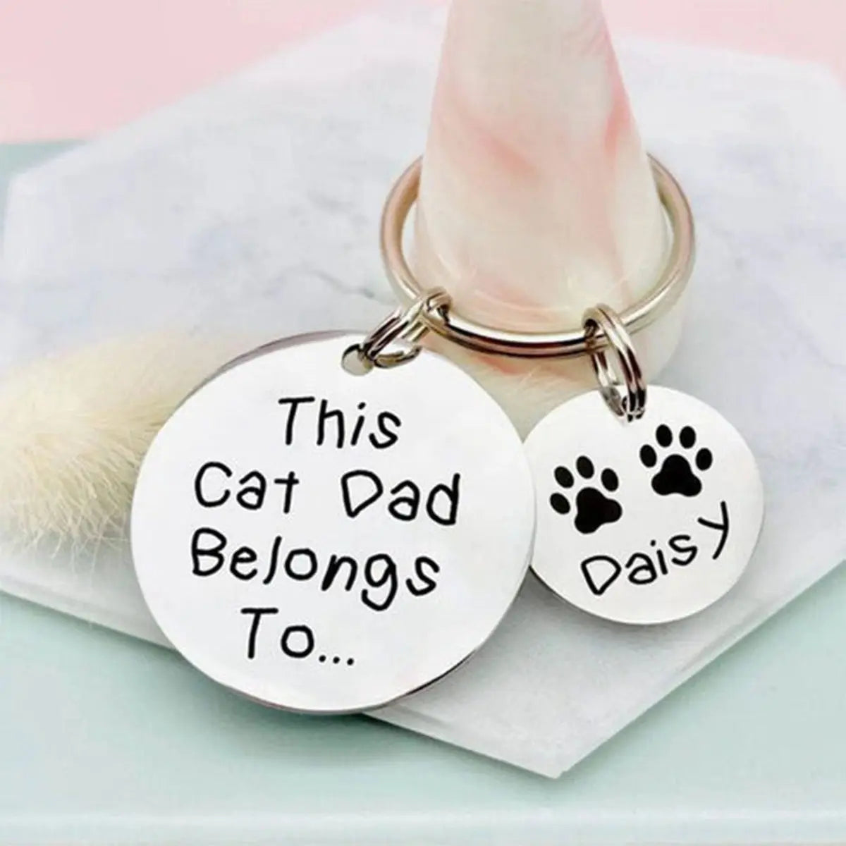 Pet Lovers - This Cat Mom Dog Mom Belongs To - Personalized Keychain Keychain The Next Custom Gift