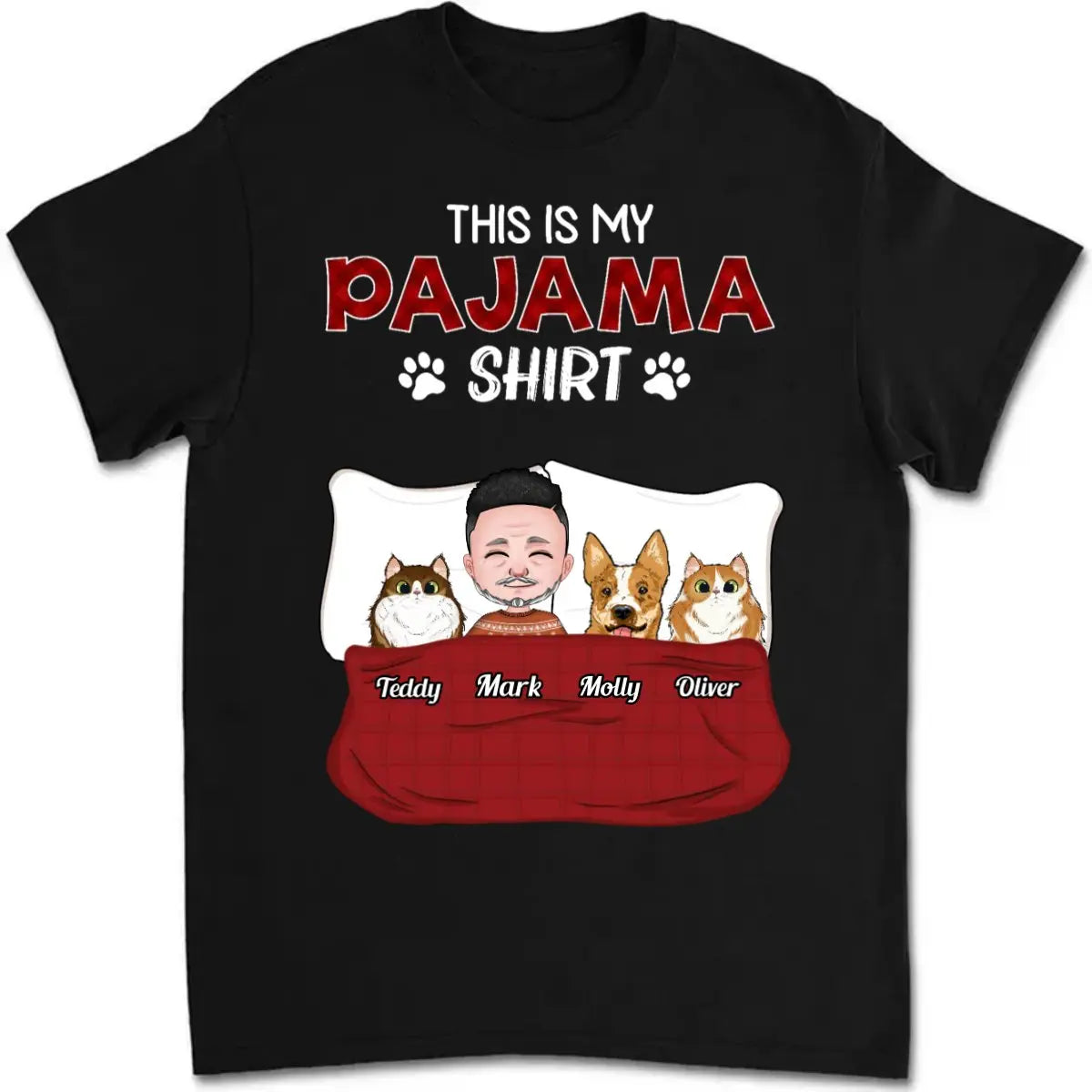 Pet Lovers - This Is My Pawjama Shirt - Personalized Unisex T-shirt Shirts & Tops The Next Custom Gift