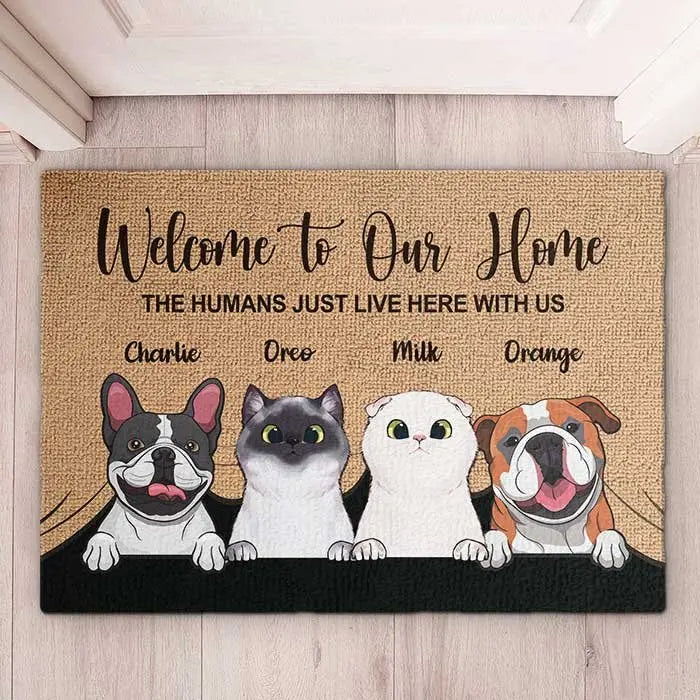 Pet Lovers - Welcome To Our Home - Personalized Doormat Doormat The Next Custom Gift