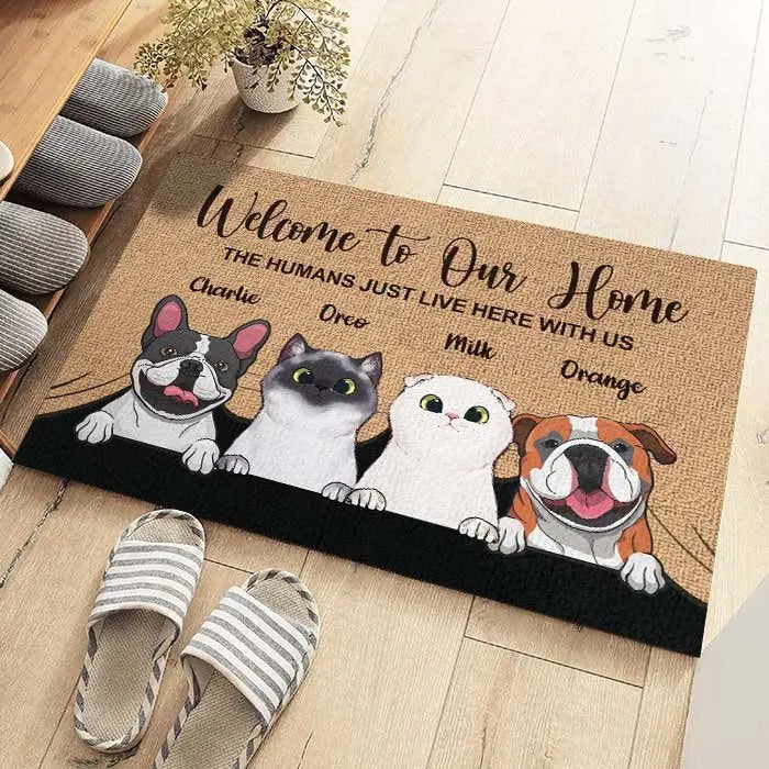 Pet Lovers - Welcome To Our Home - Personalized Doormat Doormat The Next Custom Gift