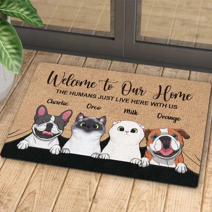 Pet Lovers - Welcome To Our Home - Personalized Doormat Doormat The Next Custom Gift