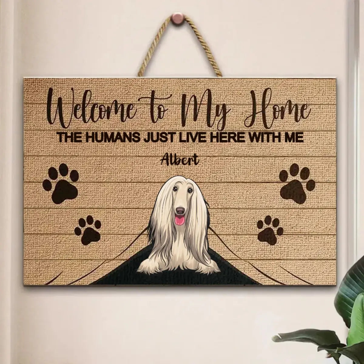 Pet Lovers - Welcome To Our Home - Personalized Wood Sign Wood Sign The Next Custom Gift