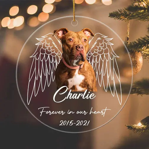 Pet or Human Memorial Picture Ornament, Live Preview Personalized Transparent Acrylic Ornament Car Ornament The Next Custom Gift