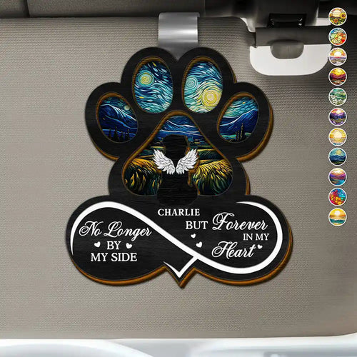 Pet Forever In My Heart Always Loved - Personalized Custom Shaped Car Visor Clip