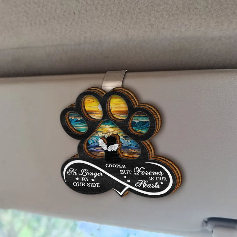 Pet Forever In My Heart Always Loved - Personalized Custom Shaped Car Visor Clip