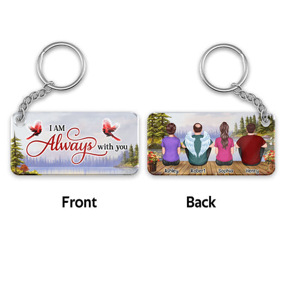 Lake Landscape Whole Back View Family Sitting Remembrance Gift Memorial Personalized Acrylic Keychain
