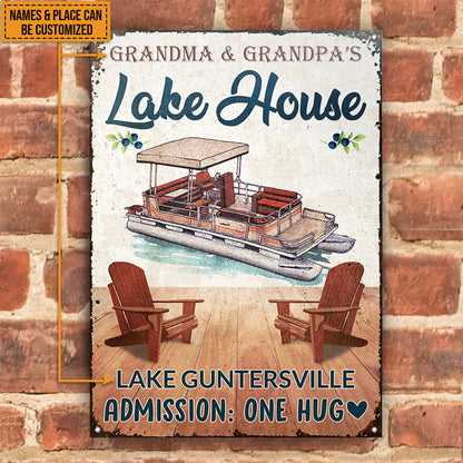 Pontoon Nana & Papa Lake House Custom Classic Metal Signs