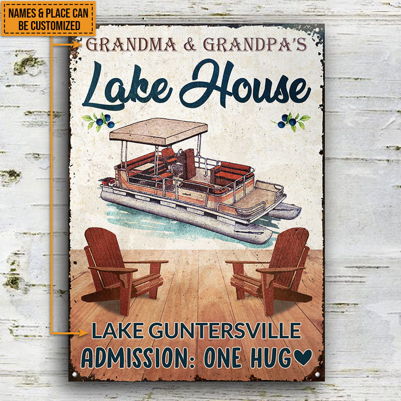 Pontoon Nana & Papa Lake House Custom Classic Metal Signs