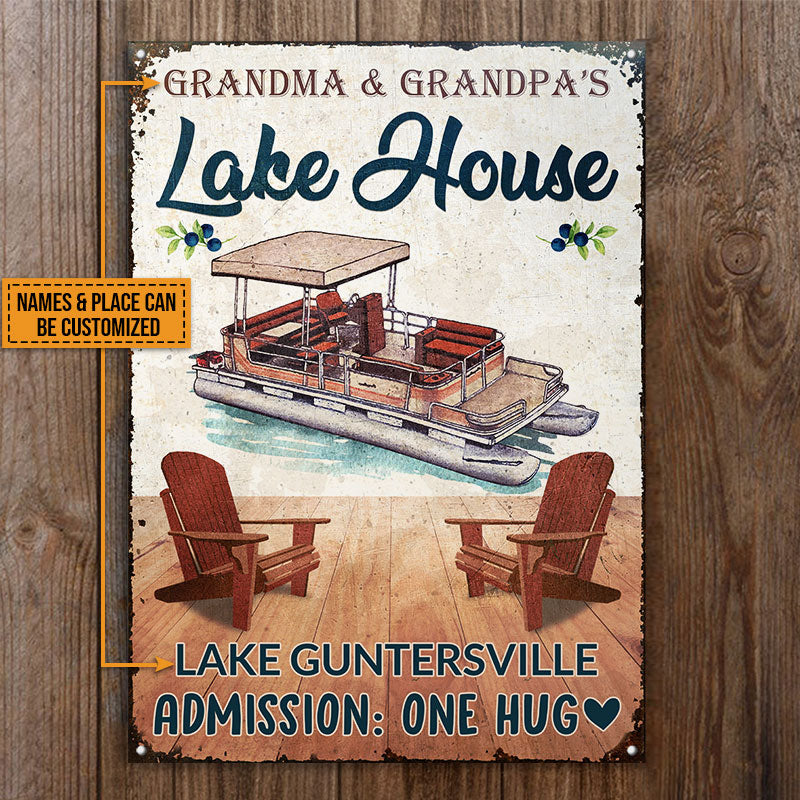 Pontoon Nana & Papa Lake House Custom Classic Metal Signs