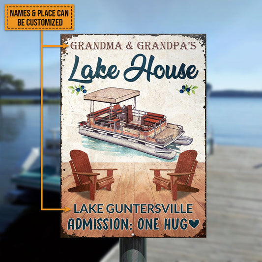 Pontoon Nana & Papa Lake House Custom Classic Metal Signs