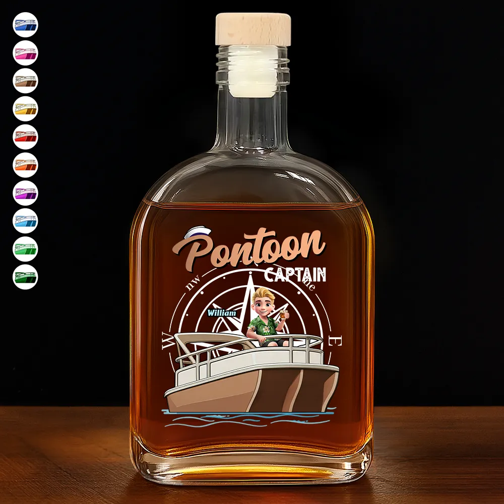 Pontoon Captain - Personalized Whiskey Bottle