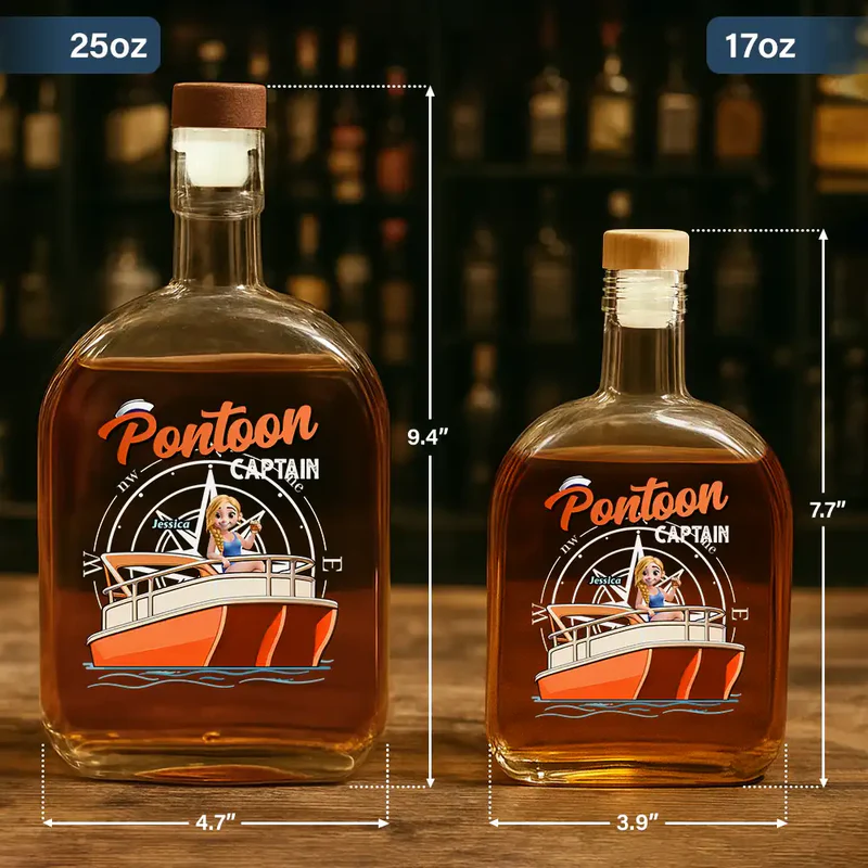 Pontoon Captain - Personalized Whiskey Bottle