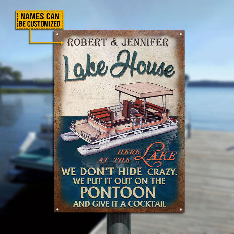 Pontoon Lake House Crazy Custom Classic Metal Signs