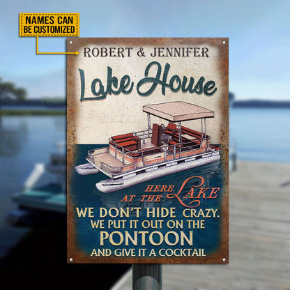 Pontoon Lake House Crazy Custom Classic Metal Signs