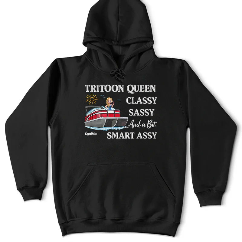 Pontoon Queen Classy Sassy - Personalized T Shirt