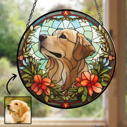 Portrait Lovely Dog - Personalized Custom Window Hanging Suncatcher Hanging Suncatcher Ornament The Next Custom Gift