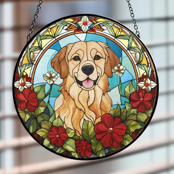 Portrait Lovely Dog - Personalized Custom Window Hanging Suncatcher Hanging Suncatcher Ornament The Next Custom Gift