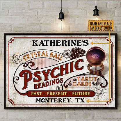 Personalized Tarot Psychic Readings Crystal Ball Customized Poster