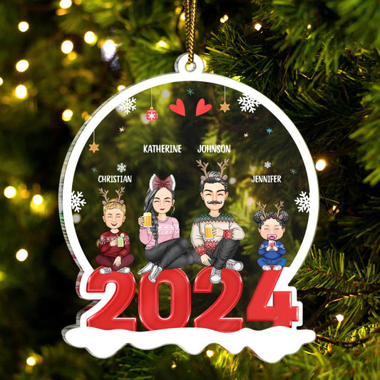 Family 2024 - Christmas Gift For Family - Personalized Custom Shaped Acrylic Ornament