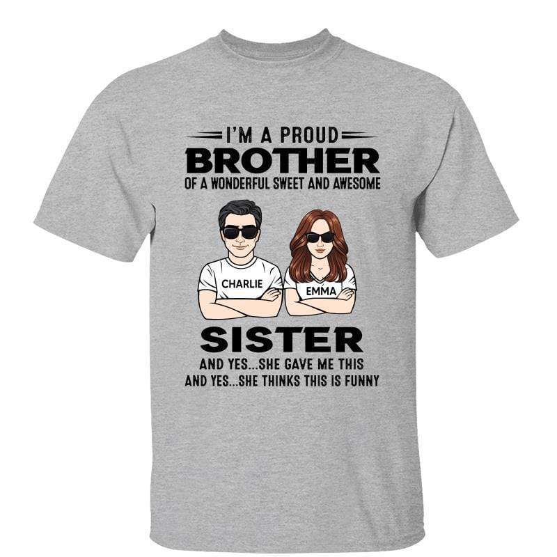 Proud Brother Of Sister Personalized Shirt