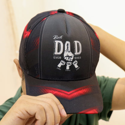 Best Dad Ever Fist Bump Personalized Classic Cap, Father's Day Gift For Dad, Gift For Husband