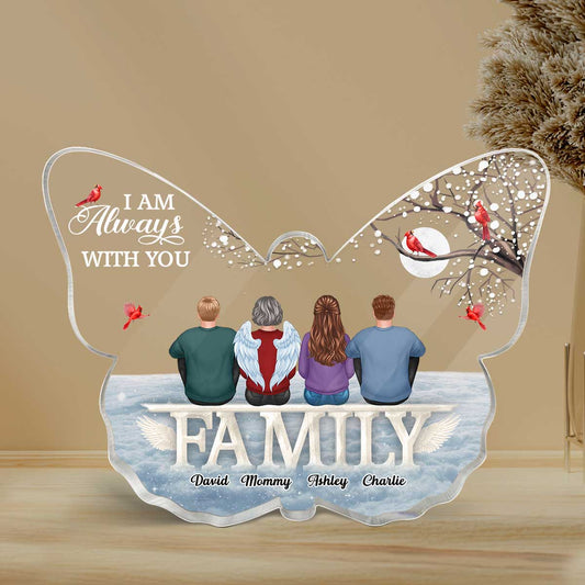Family Sitting On Text Memorial Personalized Butterfly Acrylic Plaque