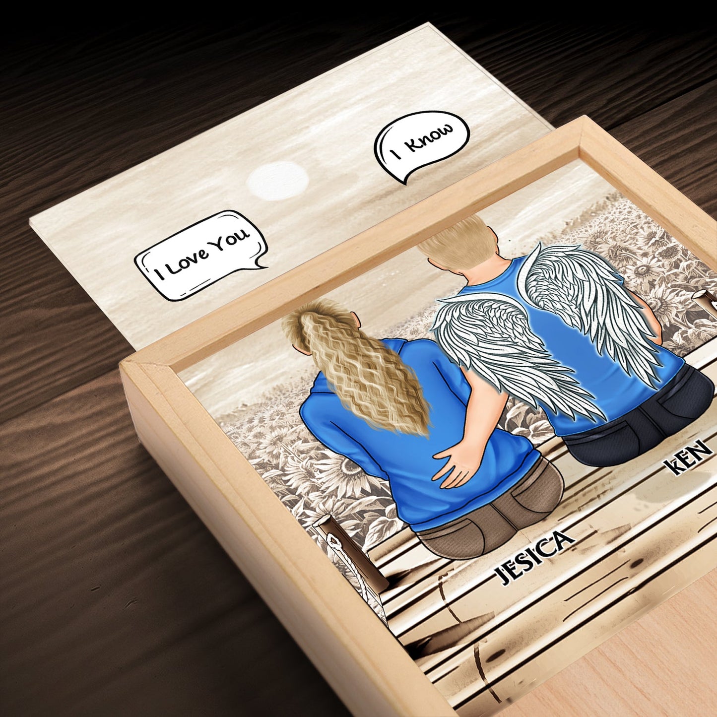 I Miss You I Know - Memorial Gift For Family, Friends, Siblings - Personalized Picture Frame Light Box